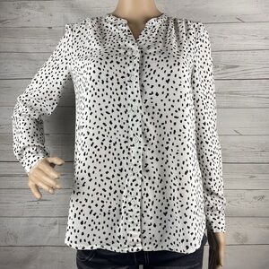 Beachlunch Lounge brand black and white polkadot blouse. Women’s size XL